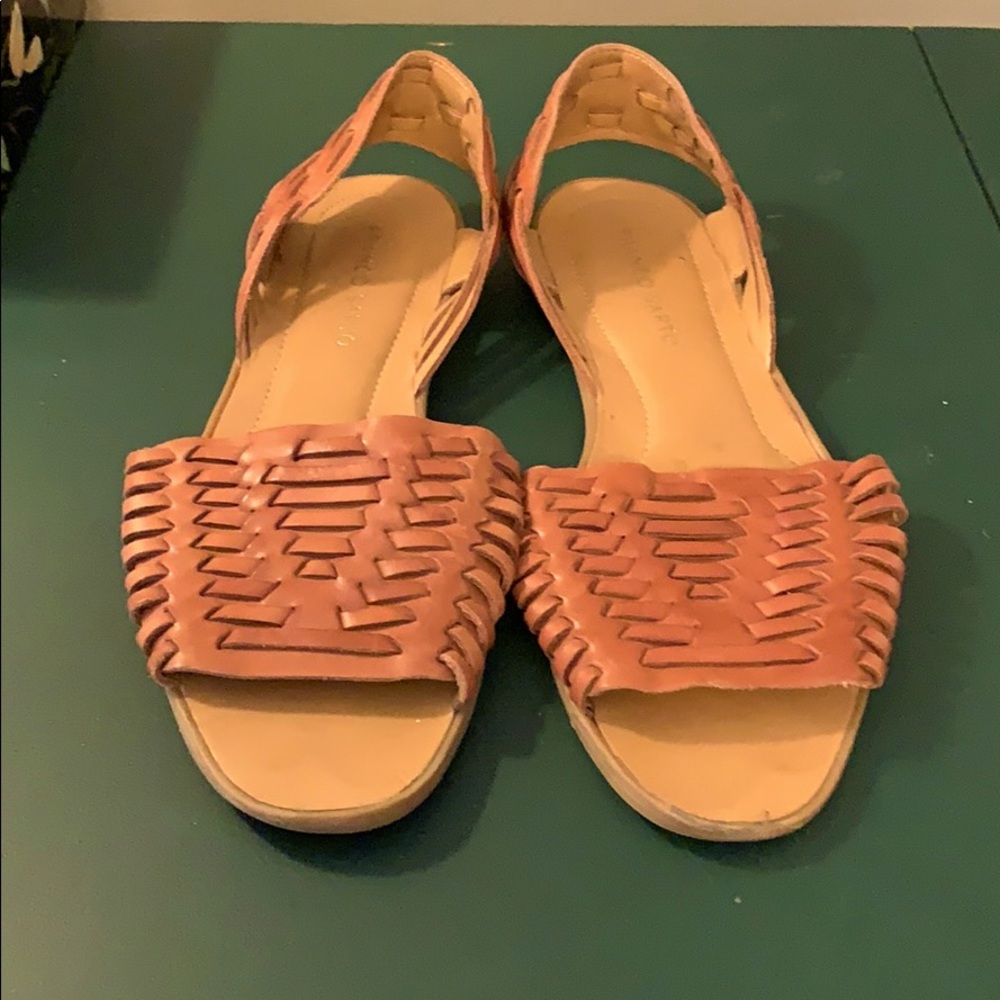 Franco Sarto Woven Leather Slides 8.5
